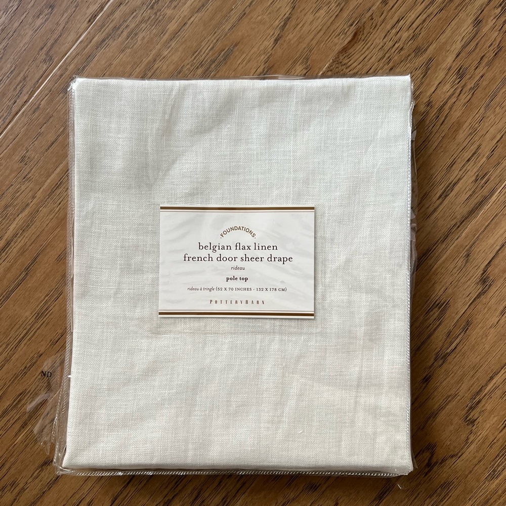 Pottery Barn French door sheer curtain for door.  Brand new never open
